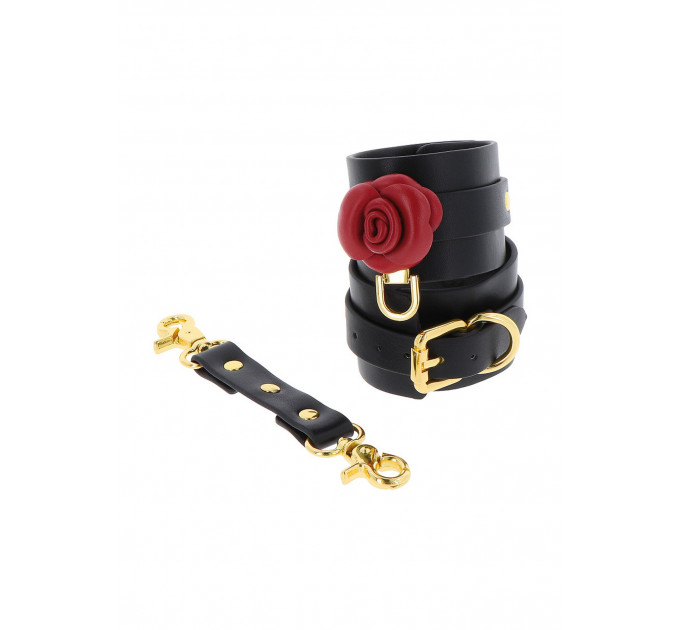 Поножи на щиколотку черные Taboom Wild Roses Ankle Cuffs с декоративными красными розами