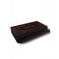 Поножі на щиколотку чорні Taboom Wild Roses Ankle Cuffs з декоративними червоними трояндами