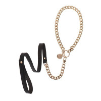Повідець ланцюг із петлею зі штучної шкіри Statement Leash золотистий, 75 см