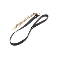 Повідець ланцюг із петлею зі штучної шкіри Statement Leash золотистий, 75 см
