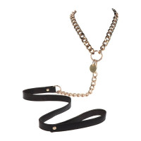 Повідець ланцюг із петлею зі штучної шкіри Statement Leash золотистий, 75 см