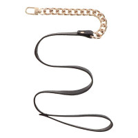 Повідець ланцюг із петлею зі штучної шкіри Statement Leash золотистий, 75 см