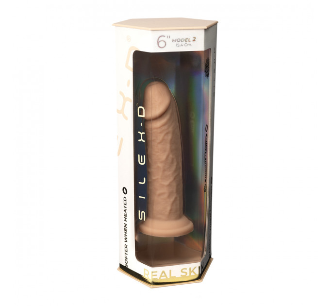 Реалистичный фаллоимитатор Silexd Real Skin Model 2 (6") на присоске, бежевый