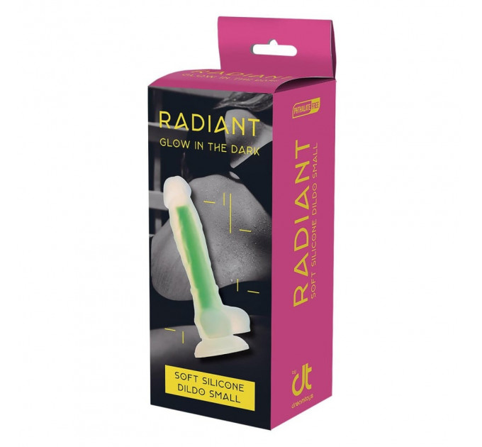 Светящийся фаллоимитатор Dream Toys RADIANT SOFT SILICONE GLOW IN THE DARK DILDO SMALL GREEN
