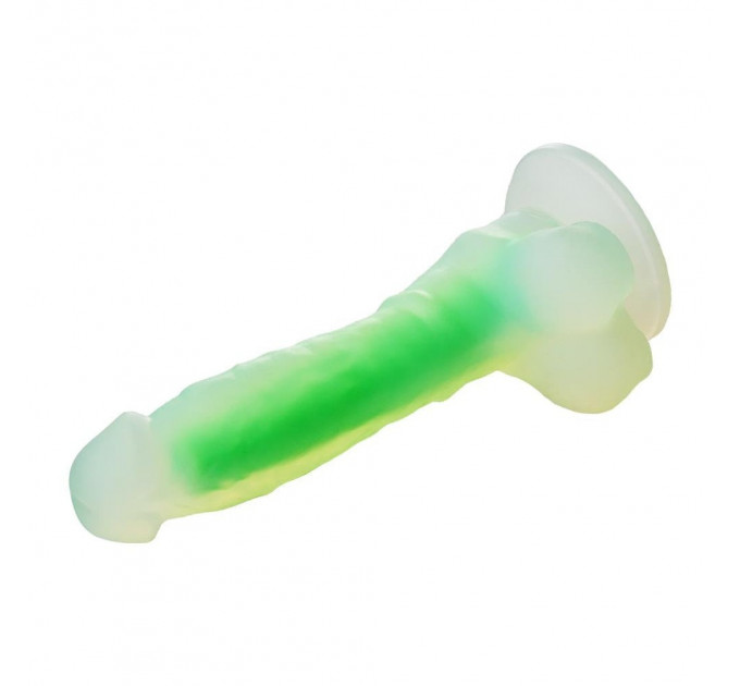 Светящийся фаллоимитатор Dream Toys RADIANT SOFT SILICONE GLOW IN THE DARK DILDO SMALL GREEN