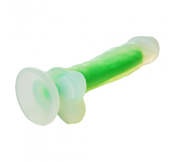 Светящийся фаллоимитатор Dream Toys RADIANT SOFT SILICONE GLOW IN THE DARK DILDO SMALL GREEN