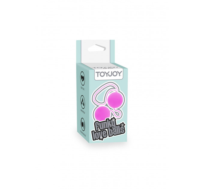 Вагинальные шарики со смещенным центром тяжести TOY JOY на мягкой сцепке, пурпурные, 22 х 3.5 см