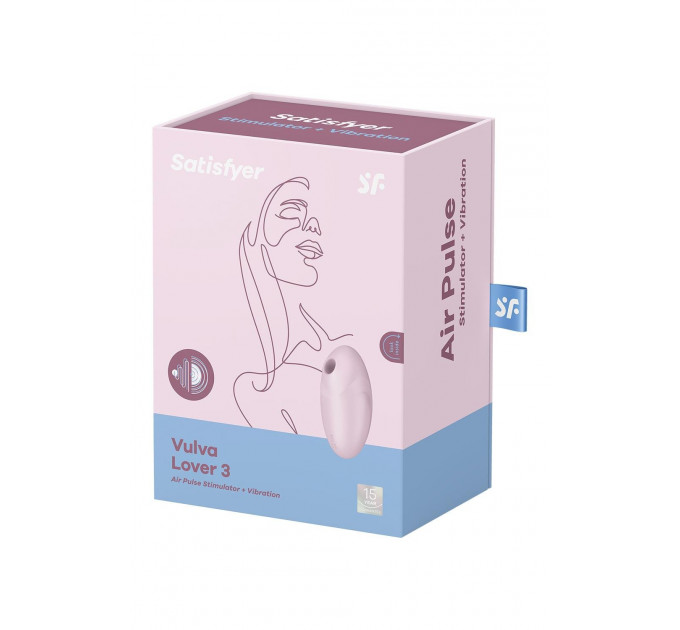 Вакуумний клітор стимулятор Satisfyer Vulva Lover 3 з вібрацією, рожевий