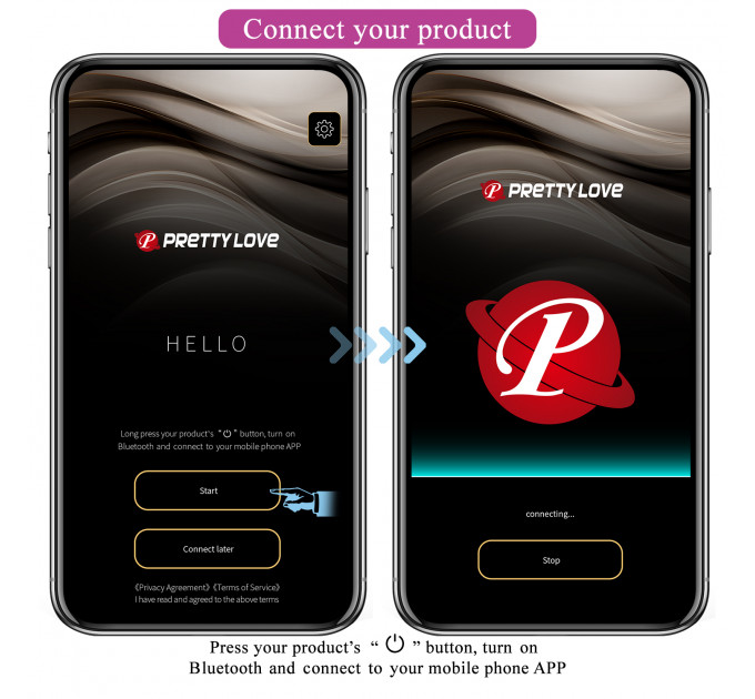 Віброяйце з керуванням з додатку PRETTY LOVE фіолет, 19.7 х 3.5 см