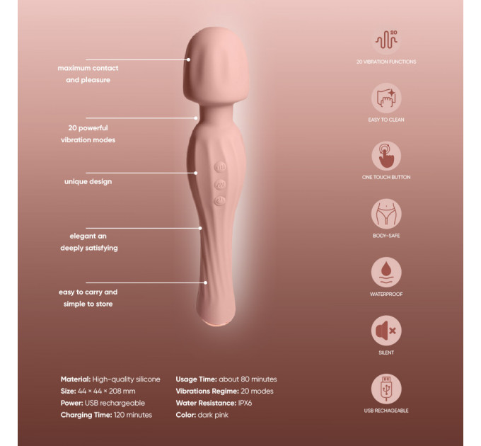 Вібратор-мікрофон 28 режимів Sweet Em, темно-рожевий