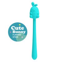 Вибратор на палочке Pretty Love Cute Bunny гибкий, голубой, 14.2 х 1.8 см
