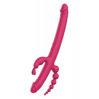 Вибратор с 4 стимулирующими концами Dreamtoys Anywhere Pleasure Vibe Essentials, розовый