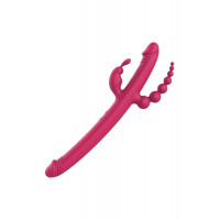 Вібратор із 4 стимулюючими кінцями Dreamtoys Anywhere Pleasure Vibe Essentials, рожевий