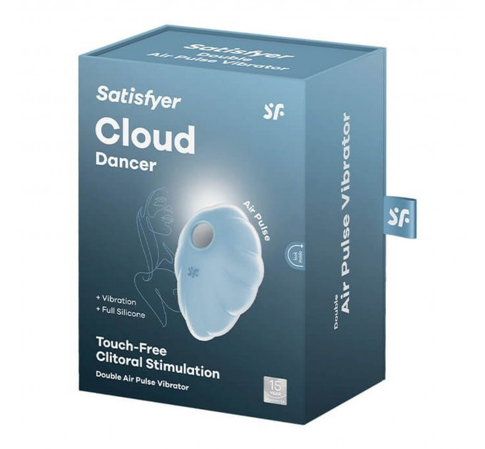 Вибратор Satisfyer Cloud Dancer с вакуумной стимуляцией клитора, голубой