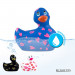 Вибратор уточка для клиторальной стимуляции Big Teaze Toys Rub My Duckie синяя в сердечках