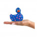 Вибратор уточка для клиторальной стимуляции Big Teaze Toys Rub My Duckie синяя в сердечках