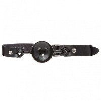 F61404 Кляп зі шкіри Loveshop Latex Comfort BREATHABLE BALL Gag BLACK