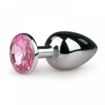 Анальная пробка Loveshop Silver Metall Pink, M