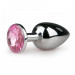 Анальная пробка Loveshop Silver Metall Pink, M