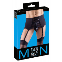 Чоловічий пояс для панчох Sven Joy Ment Men's Suspender Belt з мереживною вставкою та шнурівкою, S
