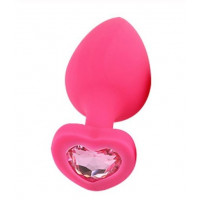 Анальная Pink Silicone Heart Light Pink,M