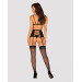 Комплект з широким поясом для панчох Obsessive Blanita garter belt S/M Чорний