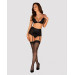 Комплект з широким поясом для панчох Obsessive Blanita garter belt S/M Чорний