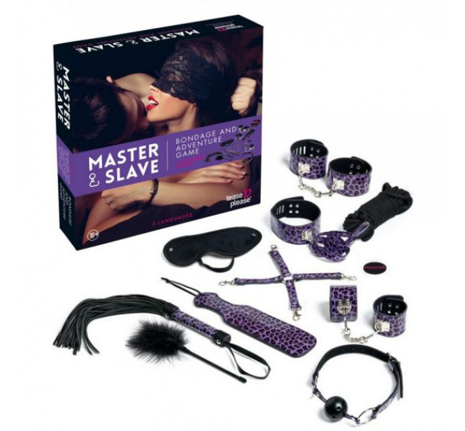 F61278 набір БДСМ 10 шт Master Slave BDSM Kit tijgerprint Purpele