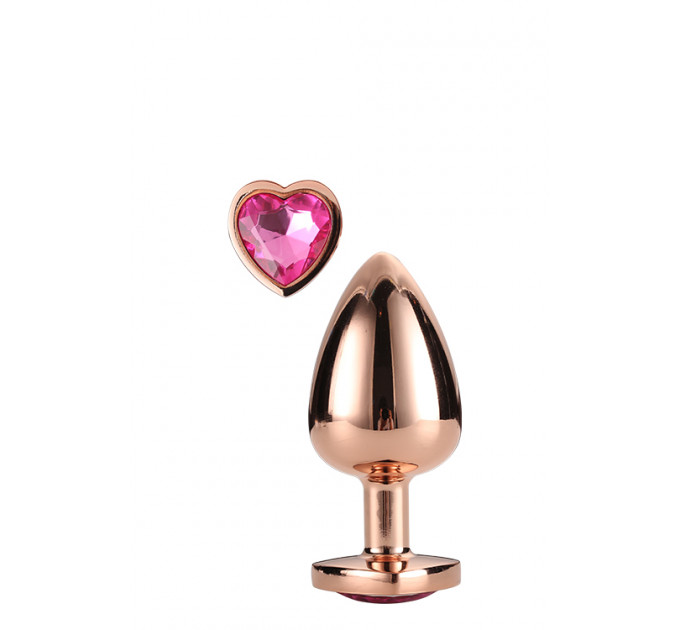 Dt21790 анальна пробка з серцем GLEAMING LOVE ROSE GOLD PLUG MEDIUM