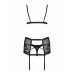 Комплект з широким поясом для панчох Obsessive Blanita garter belt S/M Чорний