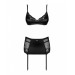 Комплект з широким поясом для панчох Obsessive Blanita garter belt S/M Чорний