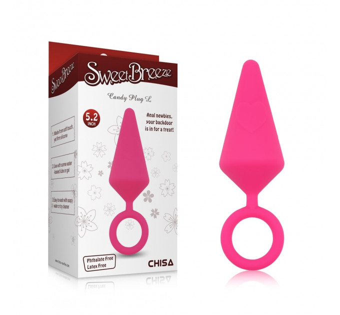 Анальна пробка Chisa Sweet Breeze рожева, 13.2 х 4 см, L