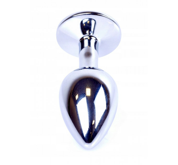 Анальная пробка с камнем Plug-Jewellery Silver PLUG- Pink размер S
