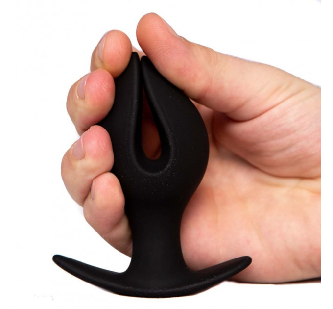 Анальна пробка з пелюстками "Лотос" Chisa Black Mont чорна, S