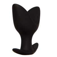 Анальная пробка с лепестками "Лотос" Chisa Black Mont черная, S