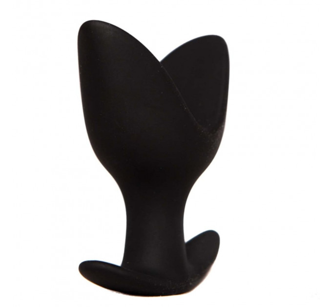 Анальна пробка з пелюстками "Лотос" Chisa Black Mont чорна, S