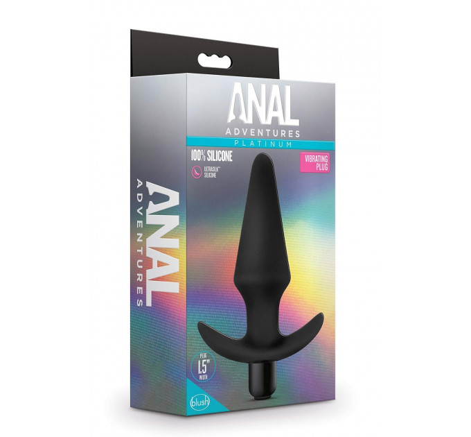 Анальная пробка с вибрацией Blush Anal Adventures черная, 12.7 х 3.8 см