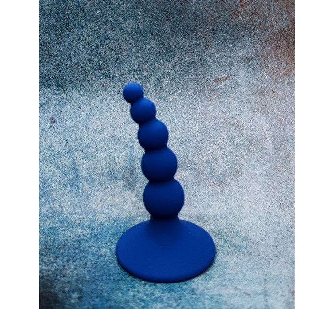 Анальная пробка рифленная Loveshop Blue 10*2.5 см
