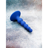 Анальна пробка рифлена Loveshop Blue 10*2.5 см