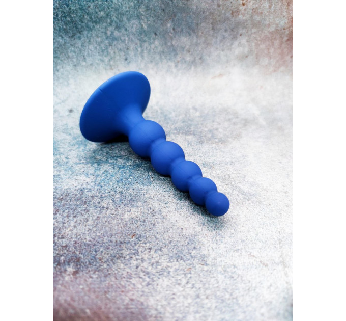 Анальная пробка рифленная Loveshop Blue 10*2.5 см