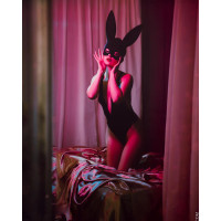 Блестящая маска кролика Leg Avenue Glitter masquerade rabbit mask O/S