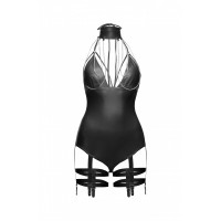 Боди + ошейн с цепочками F109 Noir Handmade M