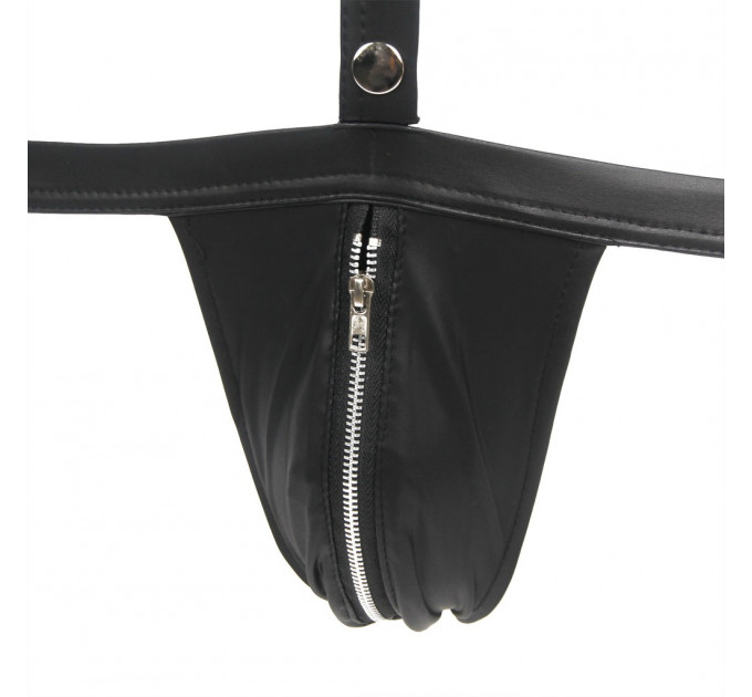 Боді-портупея чоловіча Star Night з обмежувачами та блискавкою, чорна, M