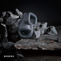 Эрекционное кольцо Boners с разделением яичек, серое
