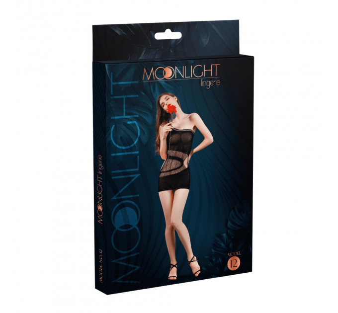 Эротическое платье-сетка Moonlight Lingerie Model 12 черное, One Size