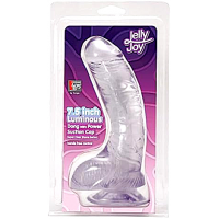 Фаллоимитатор реалистик люминесцентный на присоске Dream Toys Jelly Joy Luminous прозрачный