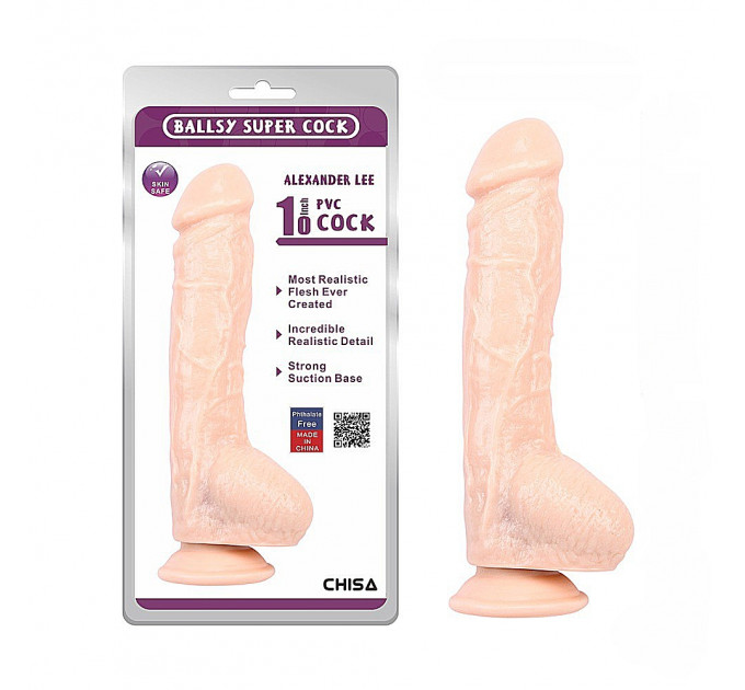 Фалоімітатор з мошонкою Chisa Ballsy Super Cock Alexander Lee на присосці, тілесний