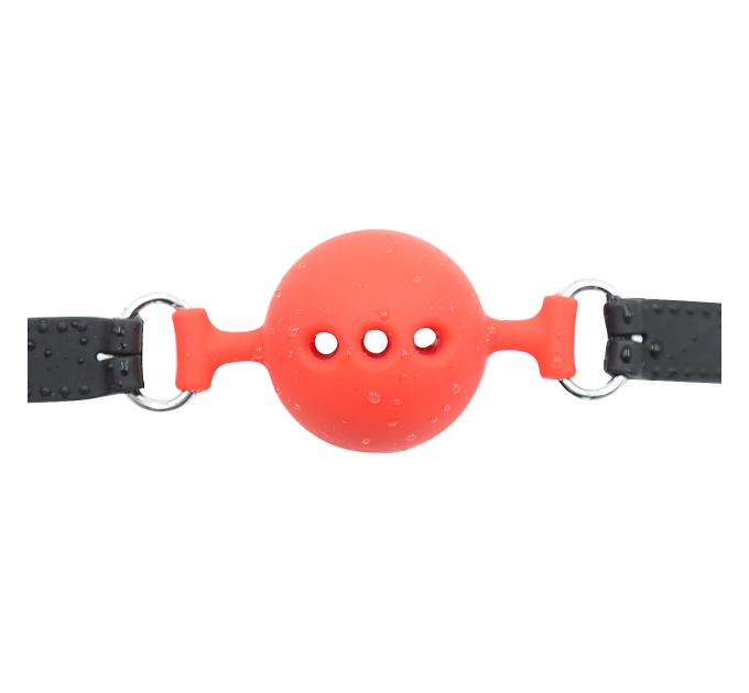 Кляп DS Fetish Mouth silicone gag L black/red