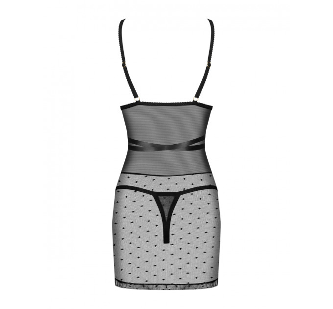 Комплект Obsessive Bowessa сорочка и трусики, черный, L/XL
