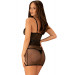 Комплект Obsessive Bowessa сорочка и трусики, черный, L/XL